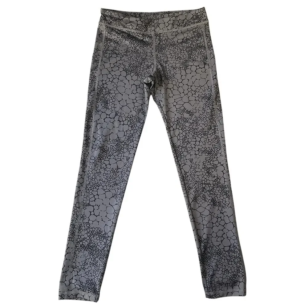 Old Navy Active Girls Activewear Pants XL (14) R Gray Geometric Yoga Leggings26”